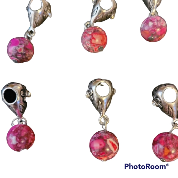 NEW- 10 Purple and Pink Large Hole European Beads - Picture 2 of 5